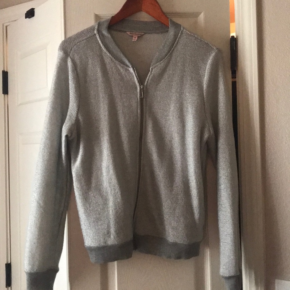 Juicy Couture Lightweight Metallic Bomber Jacket